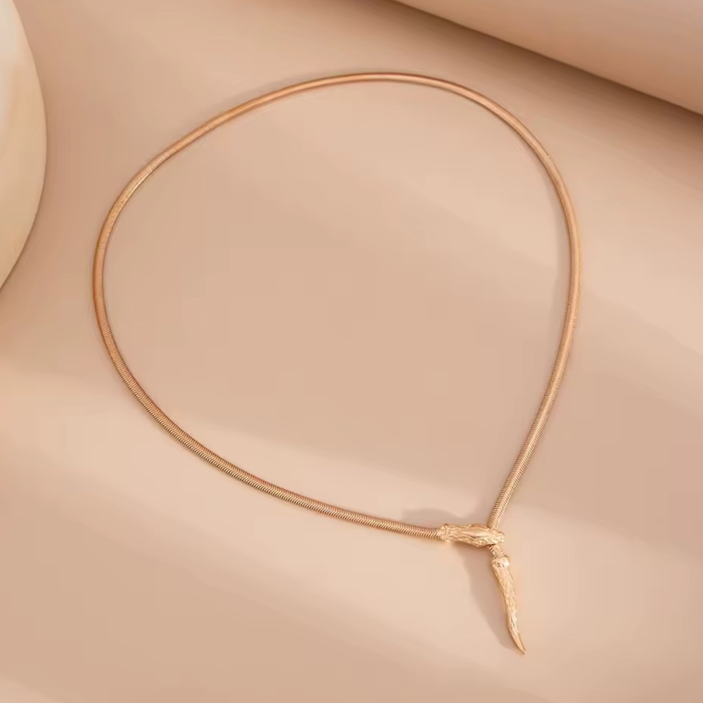 Anthropologie Gold-Tone Necklace with Textured Pendant